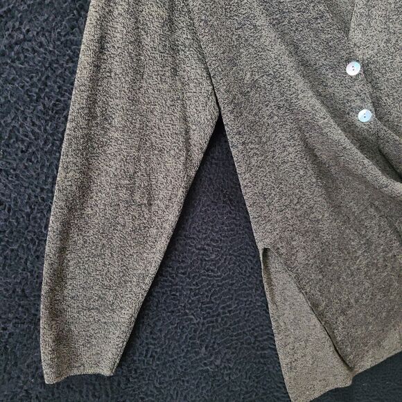 Leslie Gifford Womens Sweater Black Size Large 100% Silk Long Sleeve Two Button - Picture 11 of 12